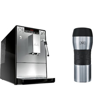 Melitta E 953-102 Kaffeevollautomat Caffeo Solo & Milk mit Milchschaumdüse, silber + Melitta 206056 IsolierTrinkbecher im Sale